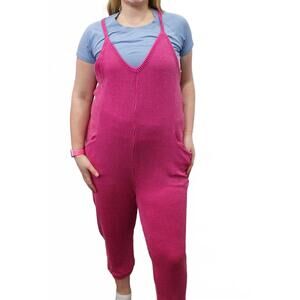 NEW WASABI + MINT maya ribbed jumpsuit in pink